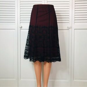 LANE BRYANT Black Red Embroidered Skirt Size 14/16